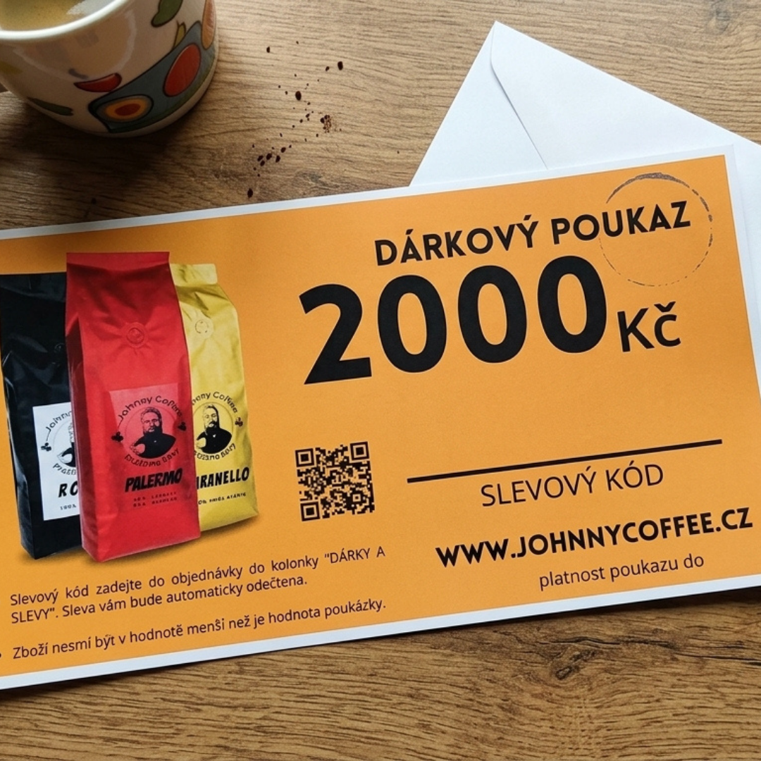 Dárkový poukaz Johnny Coffee na čerstvě praženou kávu
